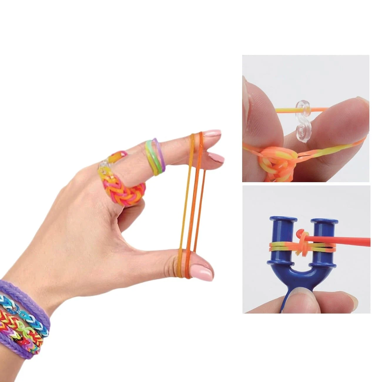Set Elastice Colorate Rubber Band Loom Kit pentru Bratari - 4000 buc. - poza 2