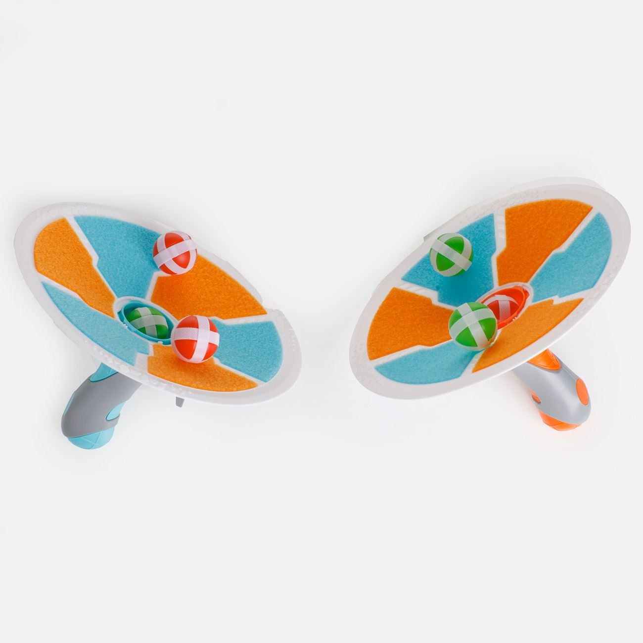 Jucarie de Indemanare ”Prinde Mingea - Catch Ball„ cu Disc Turcoaz Portocaliu & 6 Mingi - 8 piese - poza 2