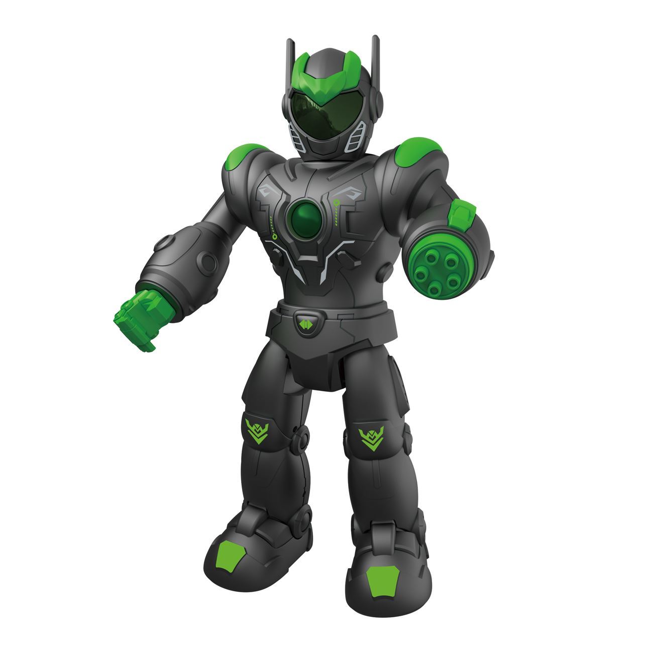 Jucarie Robot Negru Verde cu Miscare Efecte Sonore & Lumina 40cm