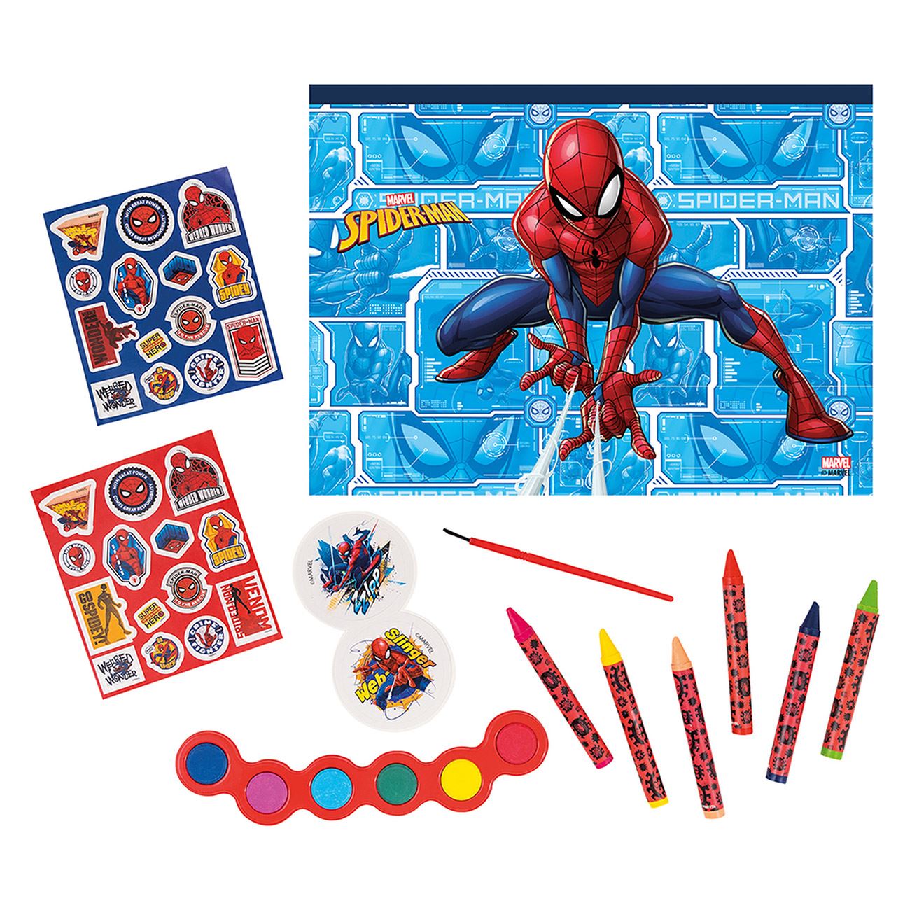 Set de Colorat cu Geanta Transparenta & Surpriza Marvel Spiderman - AS - poza 2