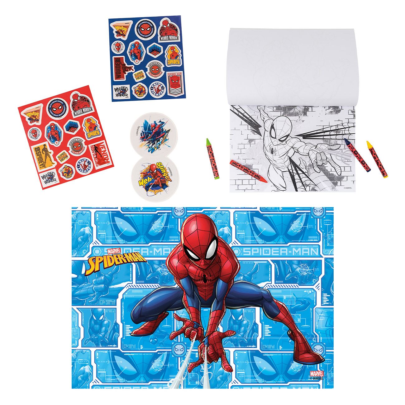 Set de Colorat cu Geanta Transparenta & Surpriza Marvel Spiderman - AS - poza 3