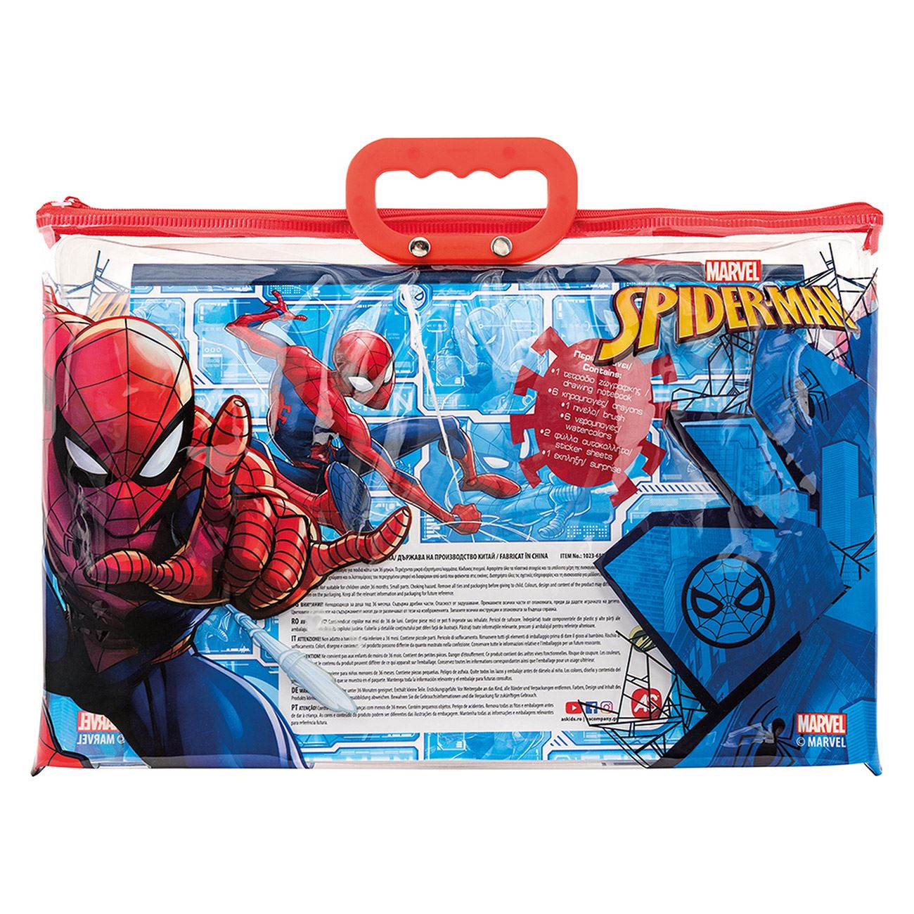 Set de Colorat cu Geanta Transparenta & Surpriza Marvel Spiderman - AS - poza 4
