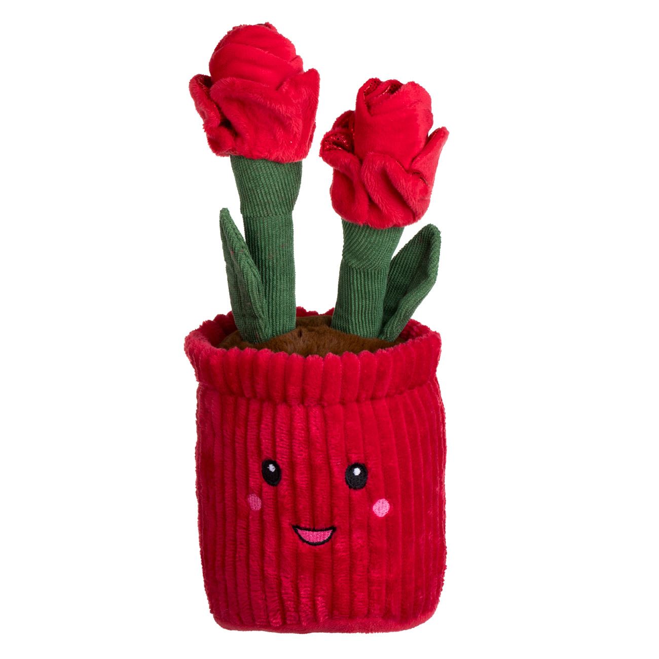 Jucarie Ghiveci Flori de Plus cu Trandafiri Rosii Ø12x27cm