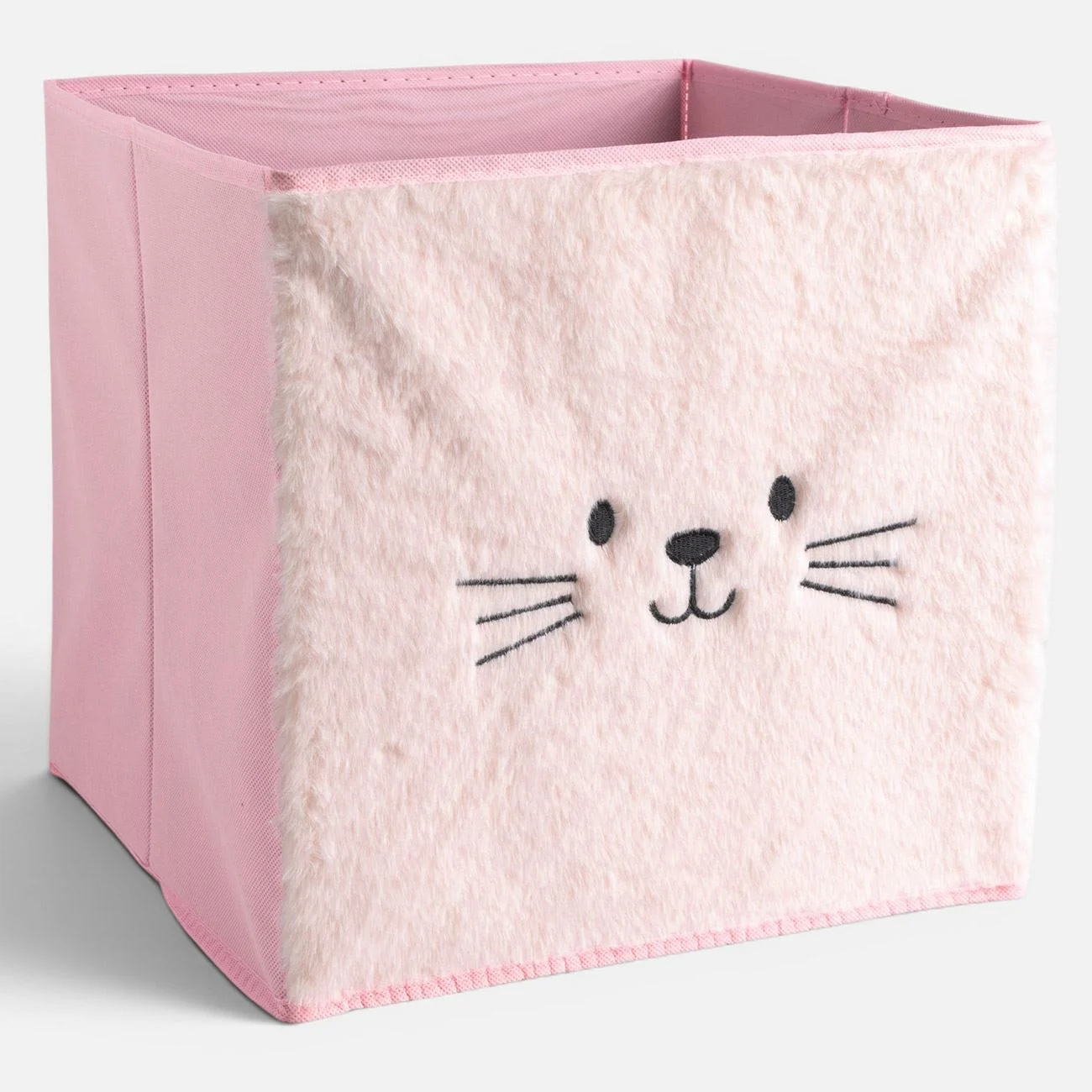 Cutie de Depozitare Catifelata Roz Pisica 30x30x30cm
