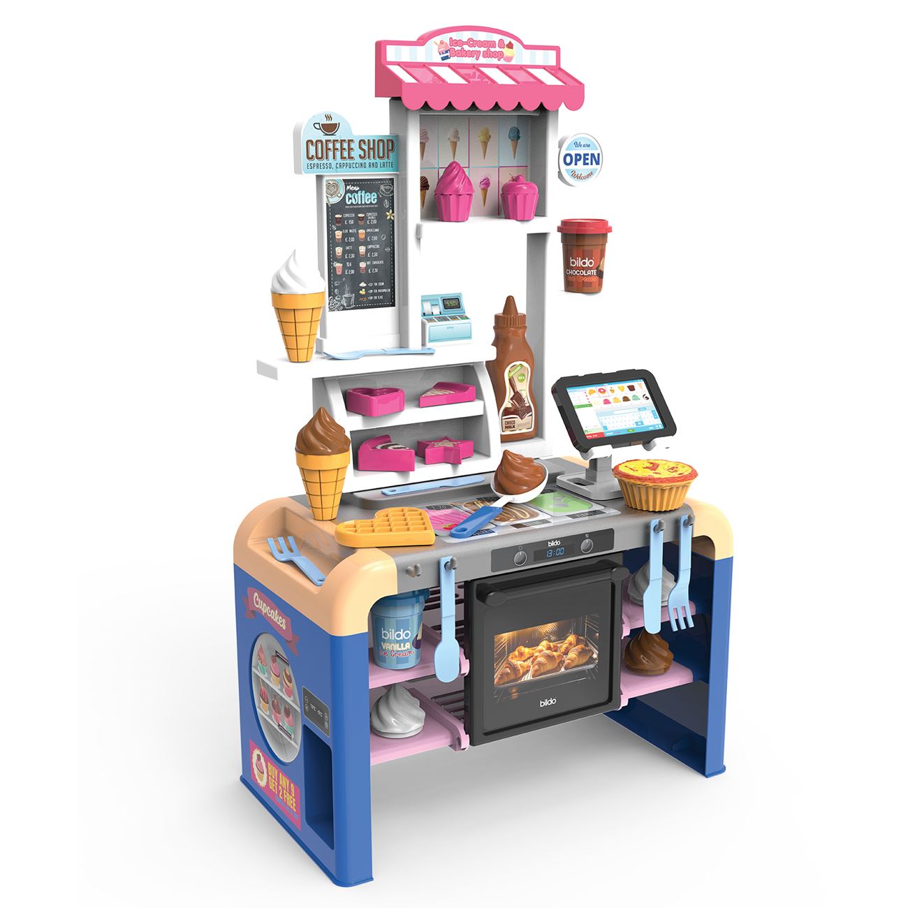 Set de Joaca 2 in 1 Cofetarie & Stand de Inghetata - 47 piese