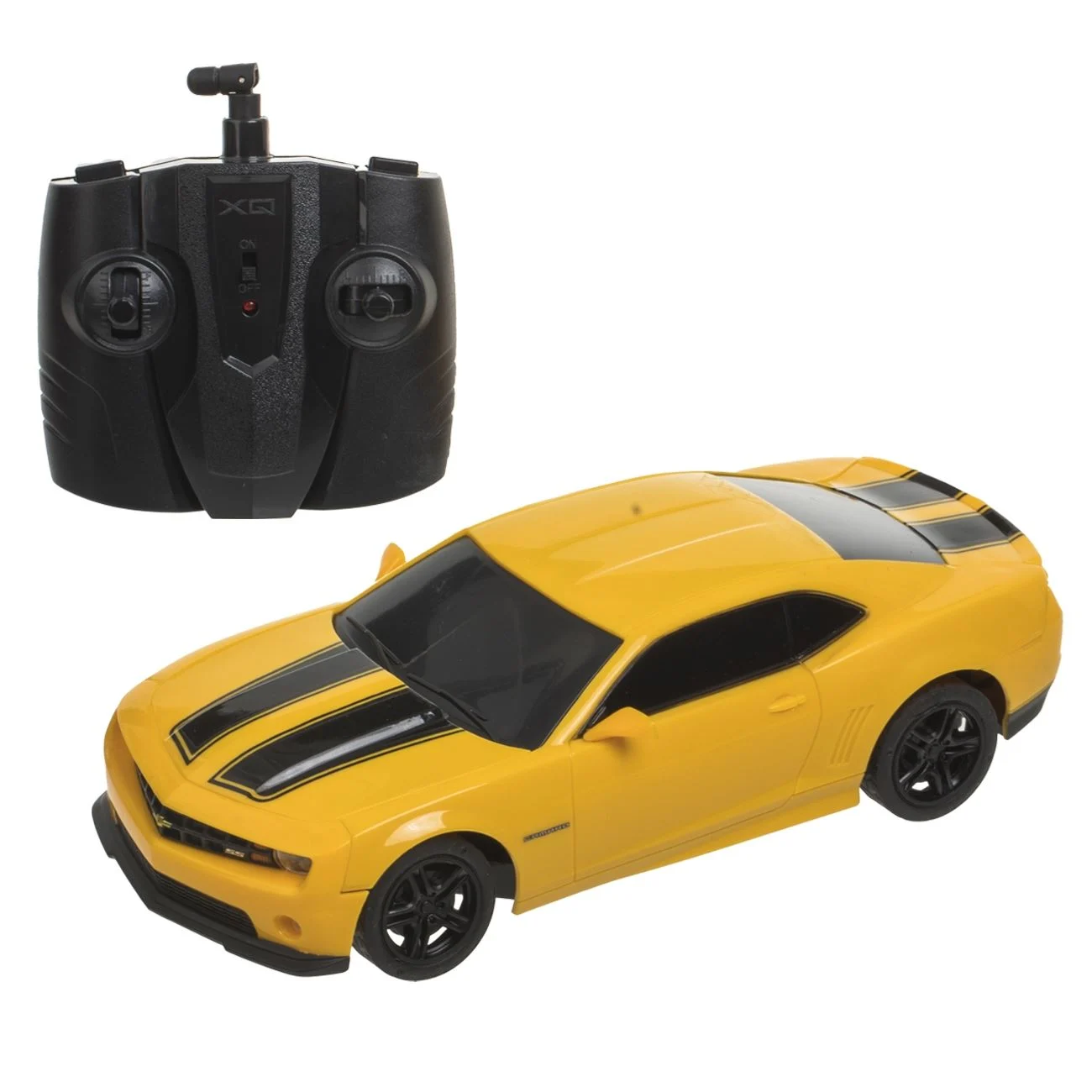 Masina Chevrolet Camaro Galbena cu Lumini & Telecomanda 1:24 / 24MHz