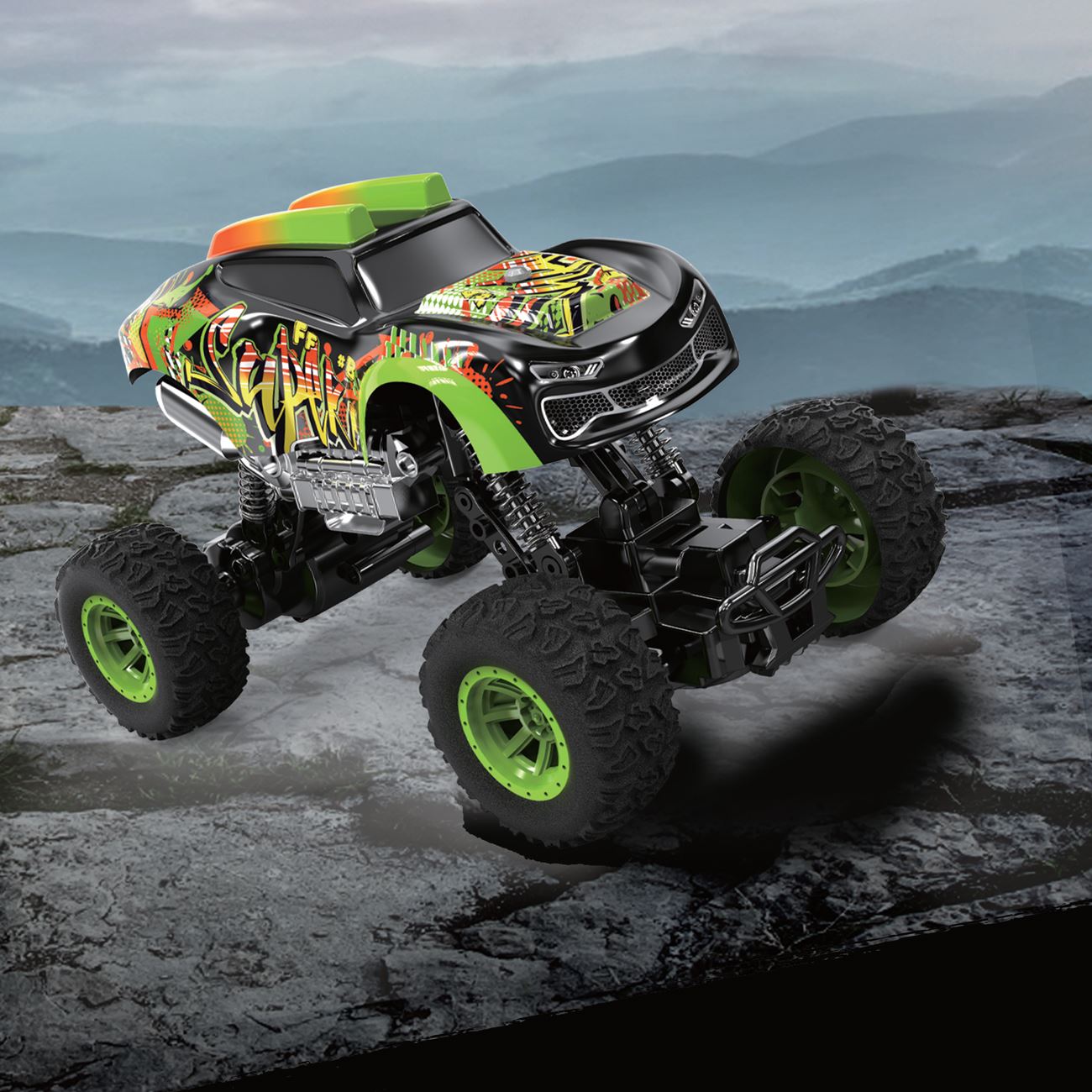 Vehicul Stunt cu Telecomanda Amortizoare Mari & Lumina 2.4Ghz - poza 2