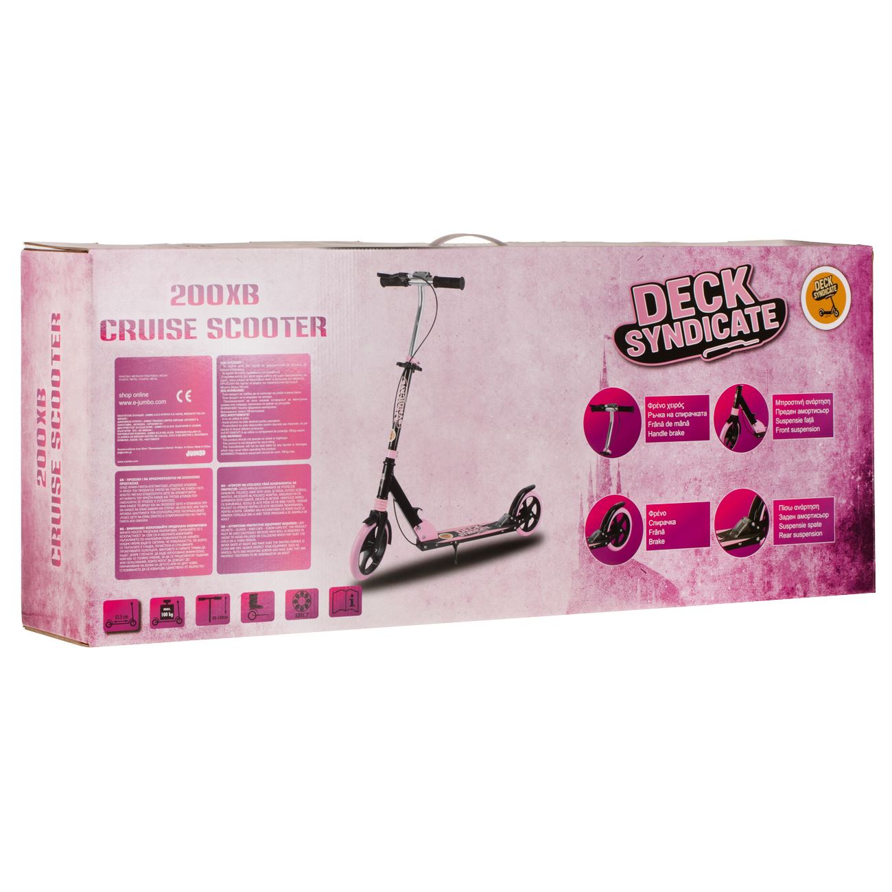 Trotineta din Aluminiu Fucsia Neagra cu Suport - poza 2