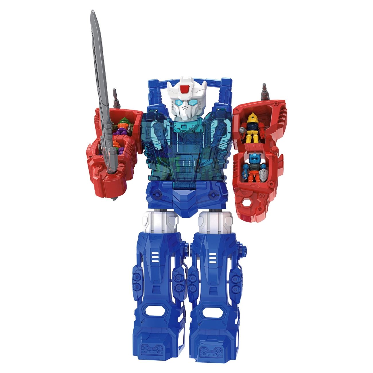 Robot Gigant cu Transformare si 10 Figurine Sunete & Lumini