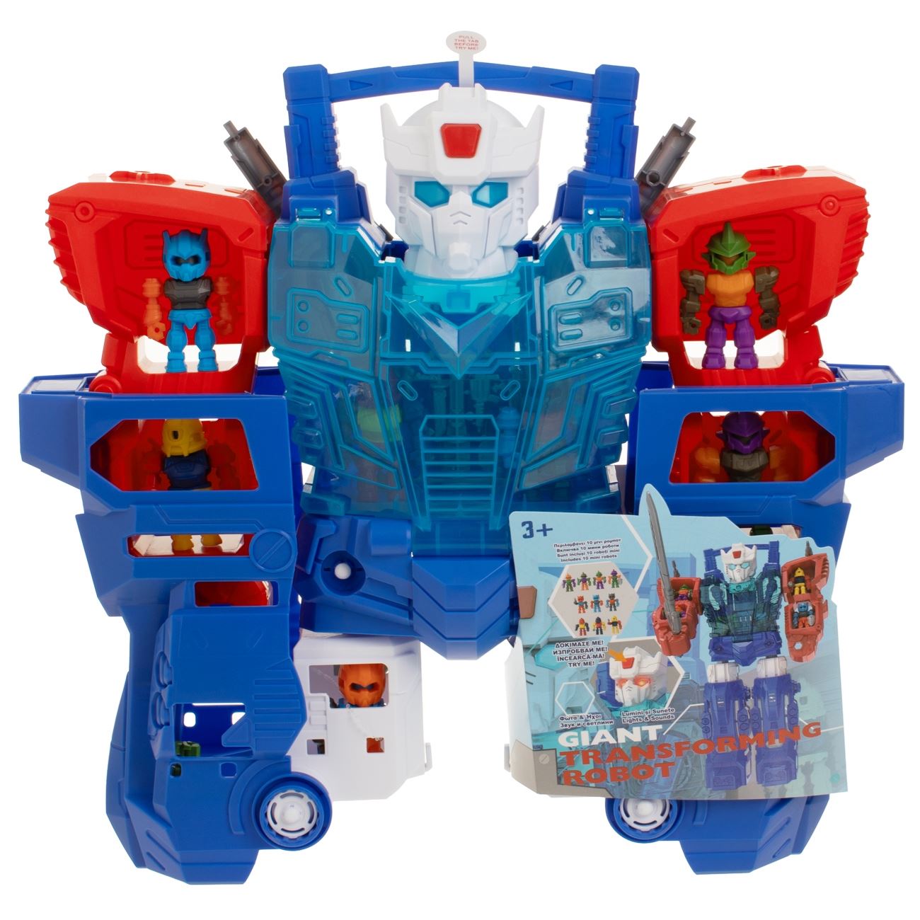 Robot Gigant cu Transformare si 10 Figurine Sunete & Lumini - poza 2