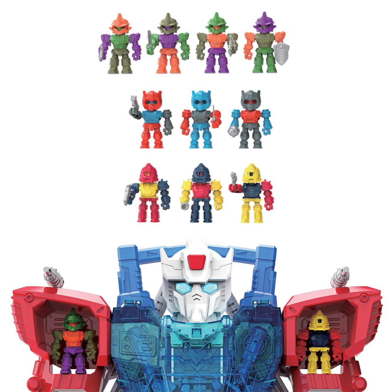 Robot Gigant cu Transformare si 10 Figurine Sunete & Lumini - poza 3