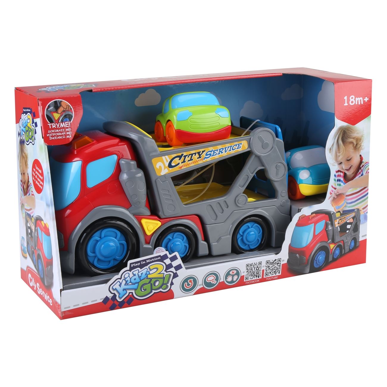 Jucarie Prescolara Camion cu 2 Masini Efecte Sonore & Lumini - poza 2