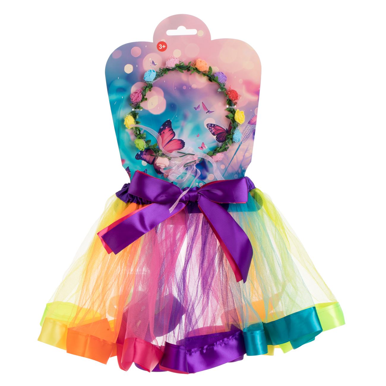 Set Deghizare cu Fusta Colorata & Coronita cu Flori - poza 2
