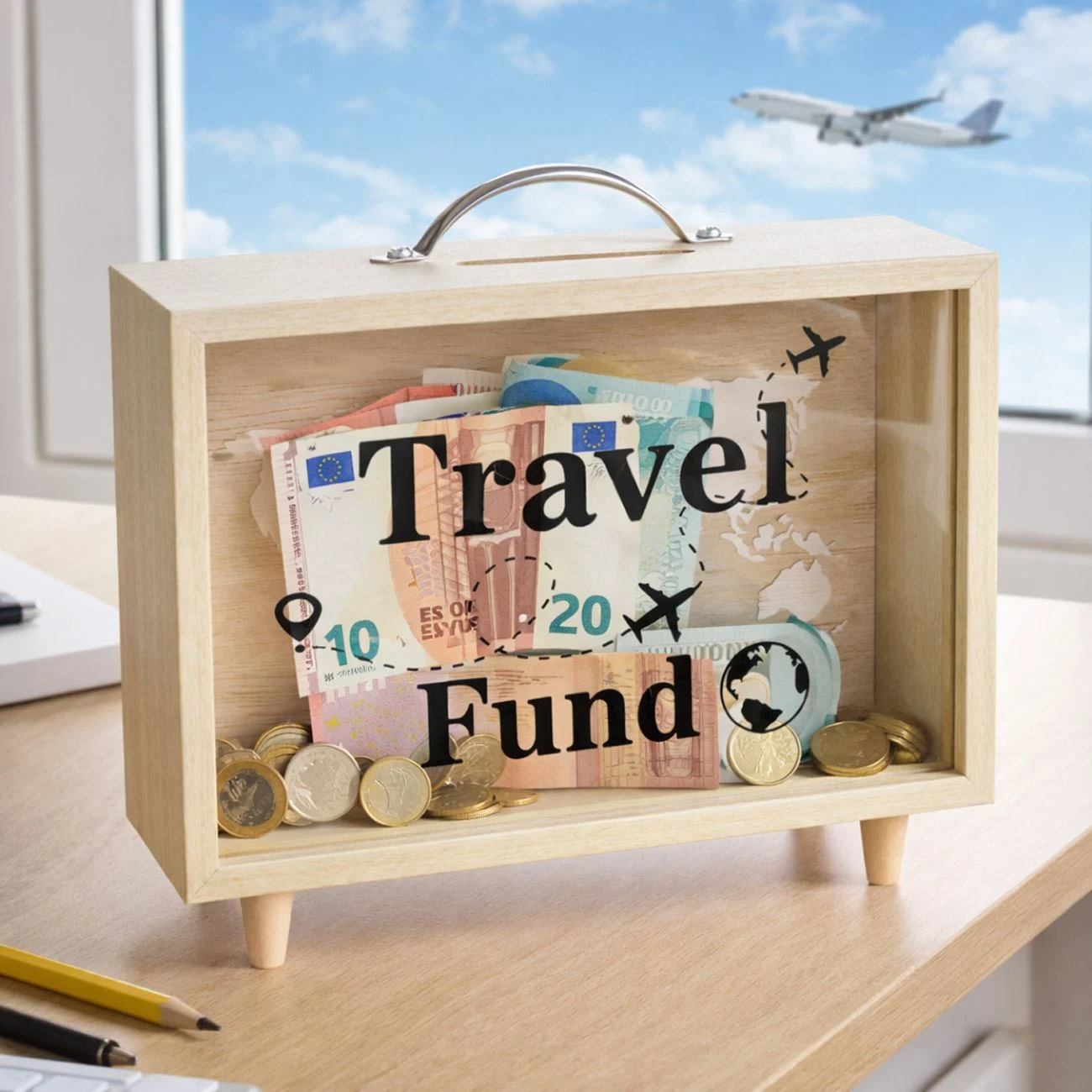 Pusculita Fancy Tip Valiza Travel Map 21x7x22cm