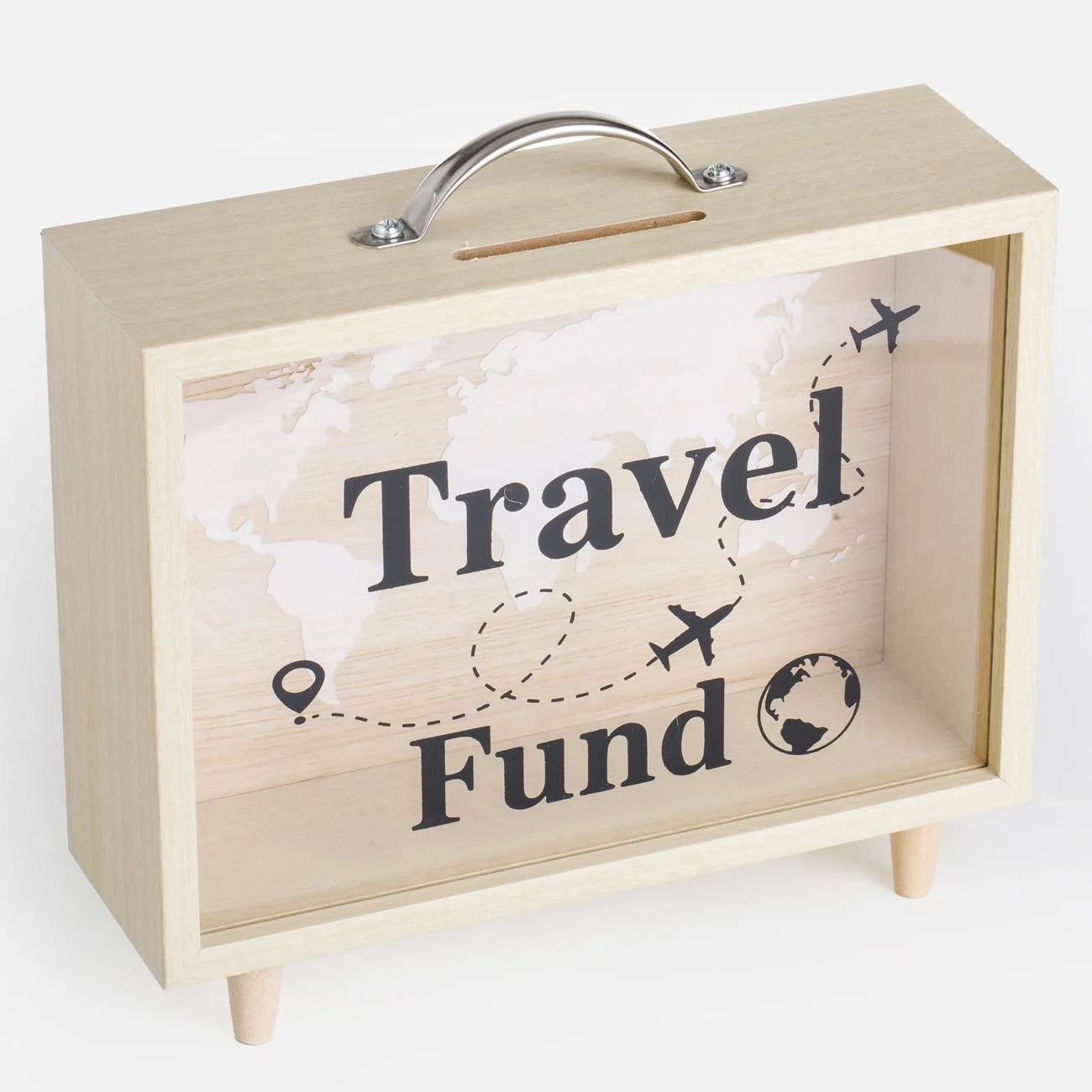 Pusculita Fancy Tip Valiza Travel Map 21x7x22cm - poza 2