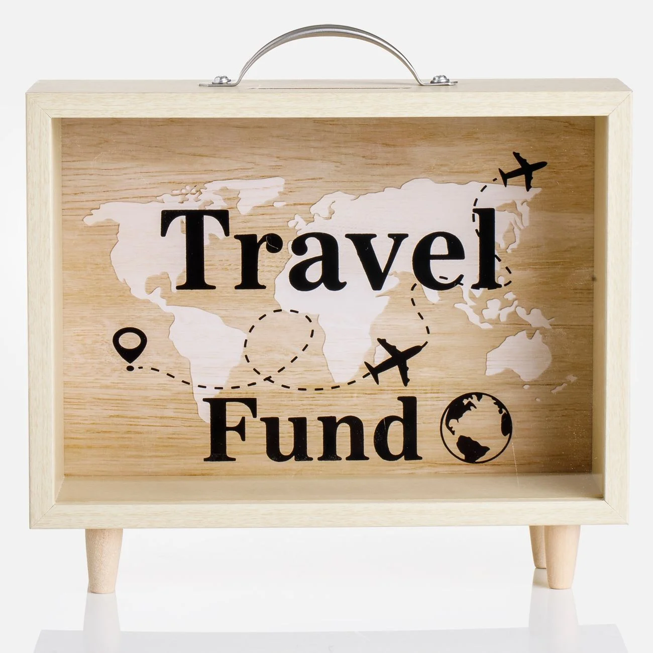 Pusculita Fancy Tip Valiza Travel Map 21x7x22cm - poza 3
