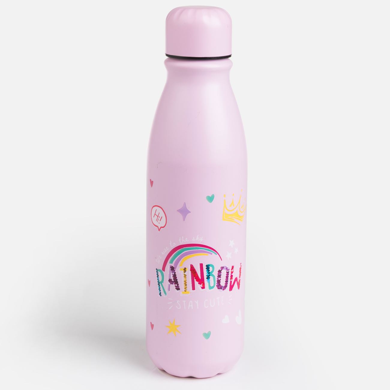 Sticla Apa din Aluminiu Roz cu Model Unicorn Rainbow 600ml