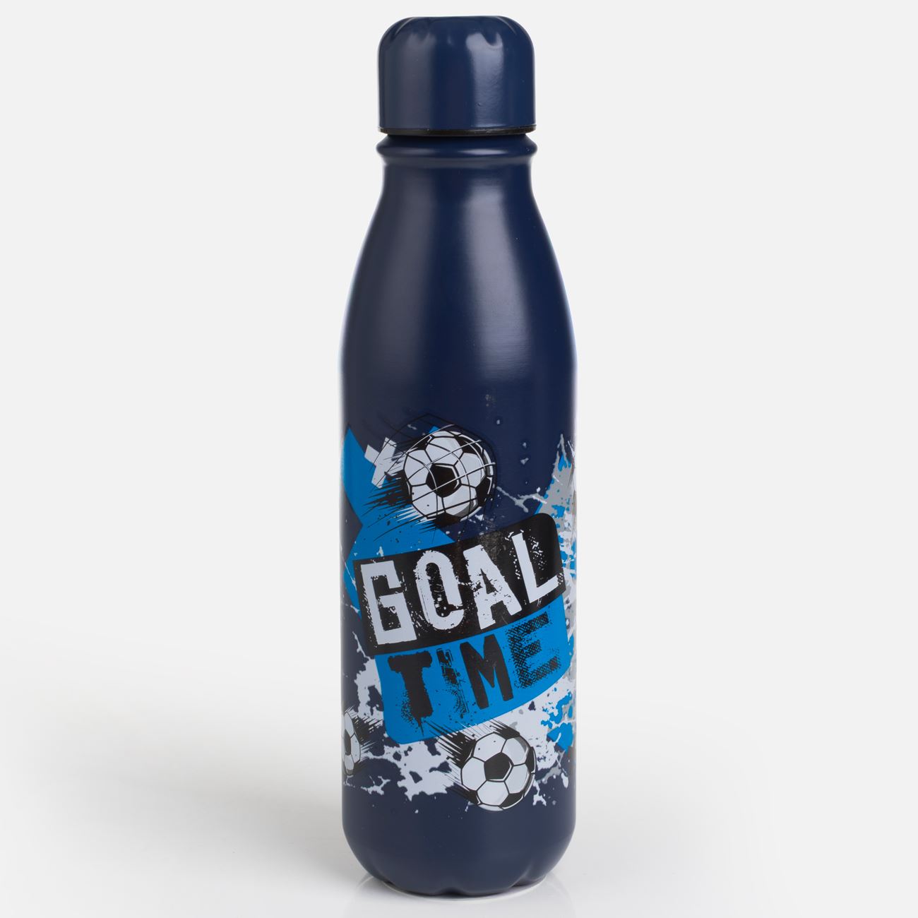 Sticla Apa din Aluminiu Albastru cu Model Fotbal 600ml