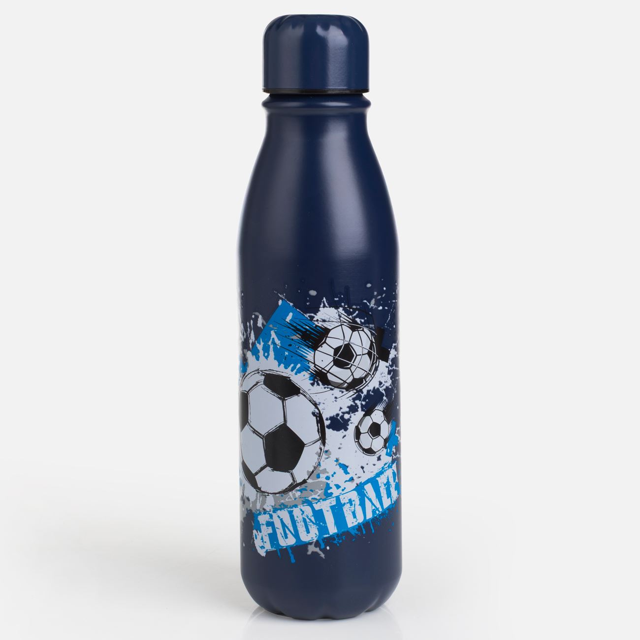 Sticla Apa din Aluminiu Albastru cu Model Fotbal 600ml - poza 2