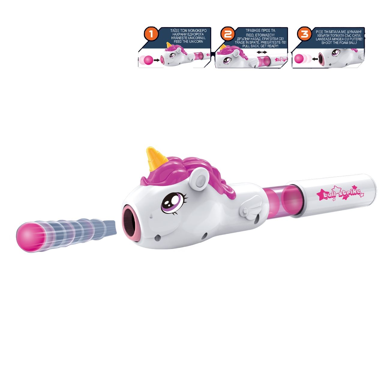 Pistol Lansator Unicorn cu 6 Bile din Spuma - poza 2