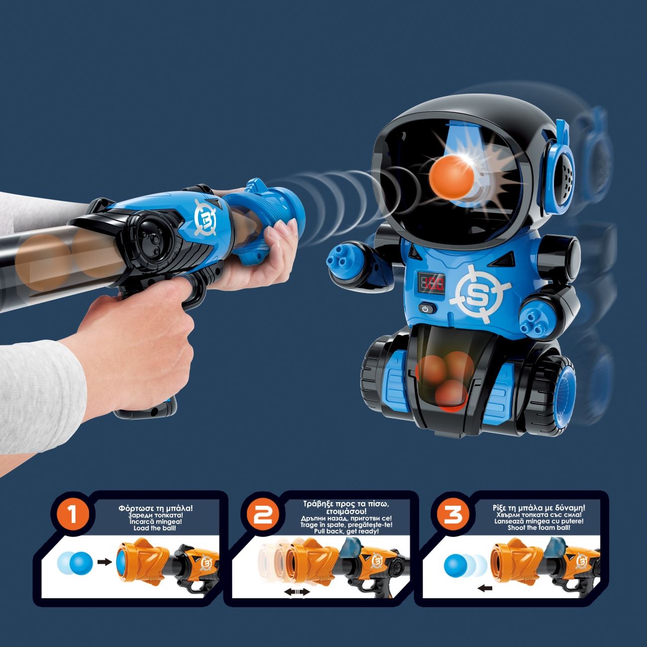 Jucarie Robot Power Popper Gun cu Sunet & Lumina