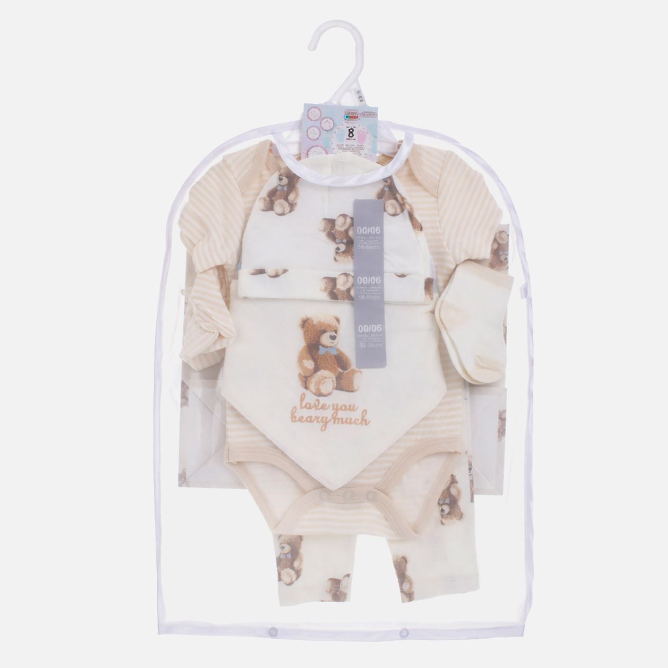 Set Cadou pentru Nou Nascut cu Model Ursuleti - 8buc - poza 2