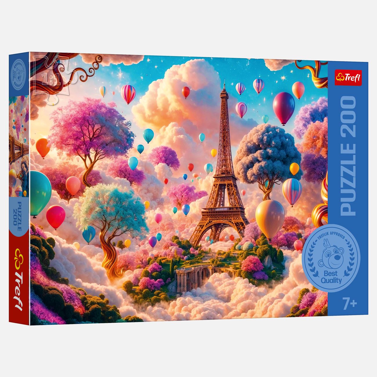 Puzzle Turnul Eiffel cu Baloane de Aer Cald (200 Piese) - Trefl