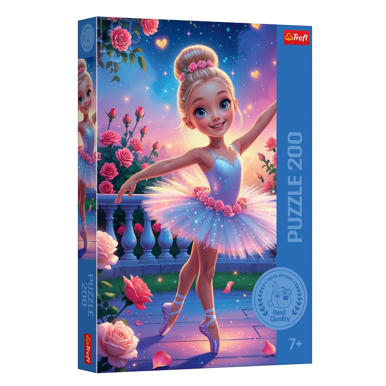 Puzzle Balerina cu Trandafiri Roz (200 de piese) - Trefl