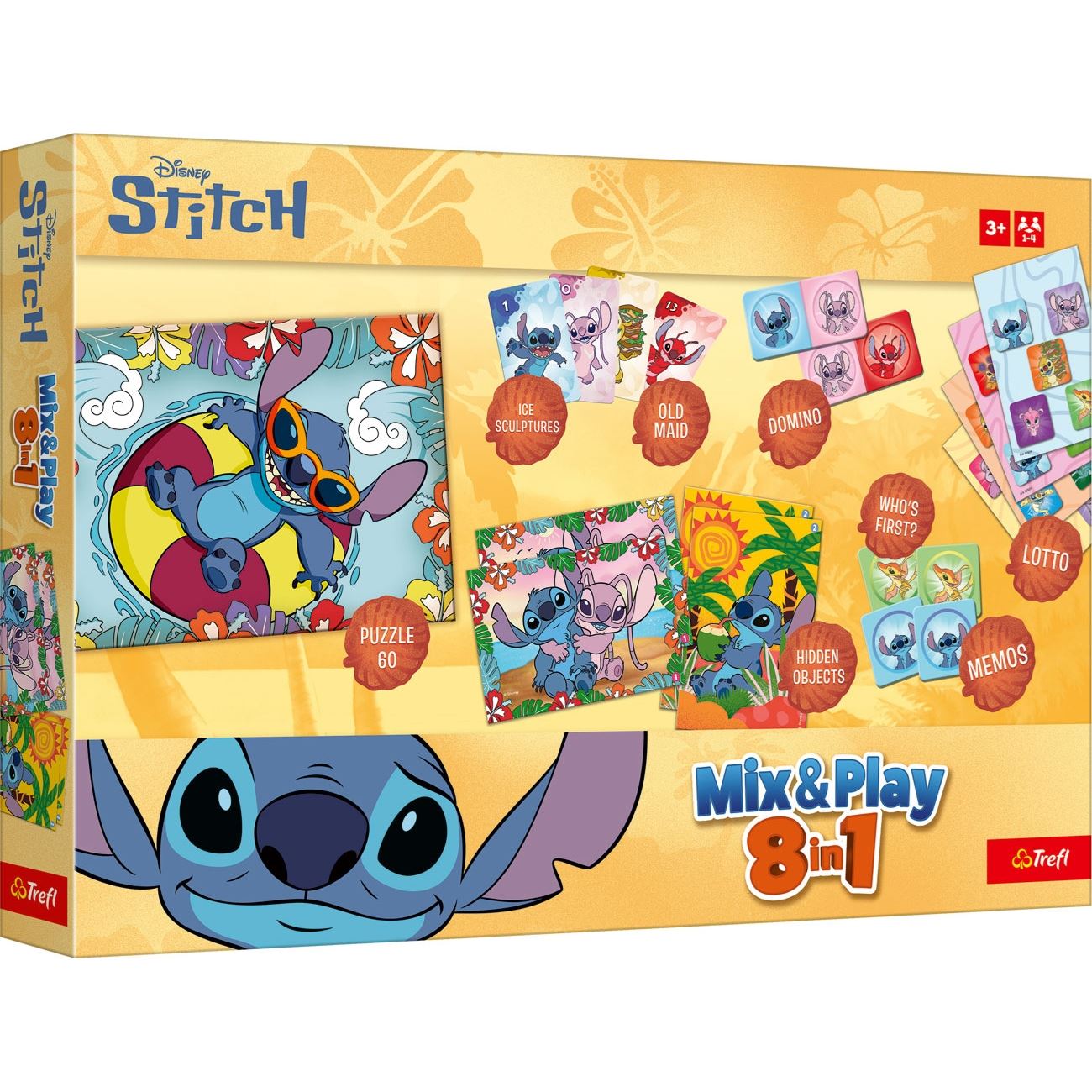 Set Joc de Societate 8 in 1 Carduri de Memorie Puzzle & Domino Lilo & Stitch