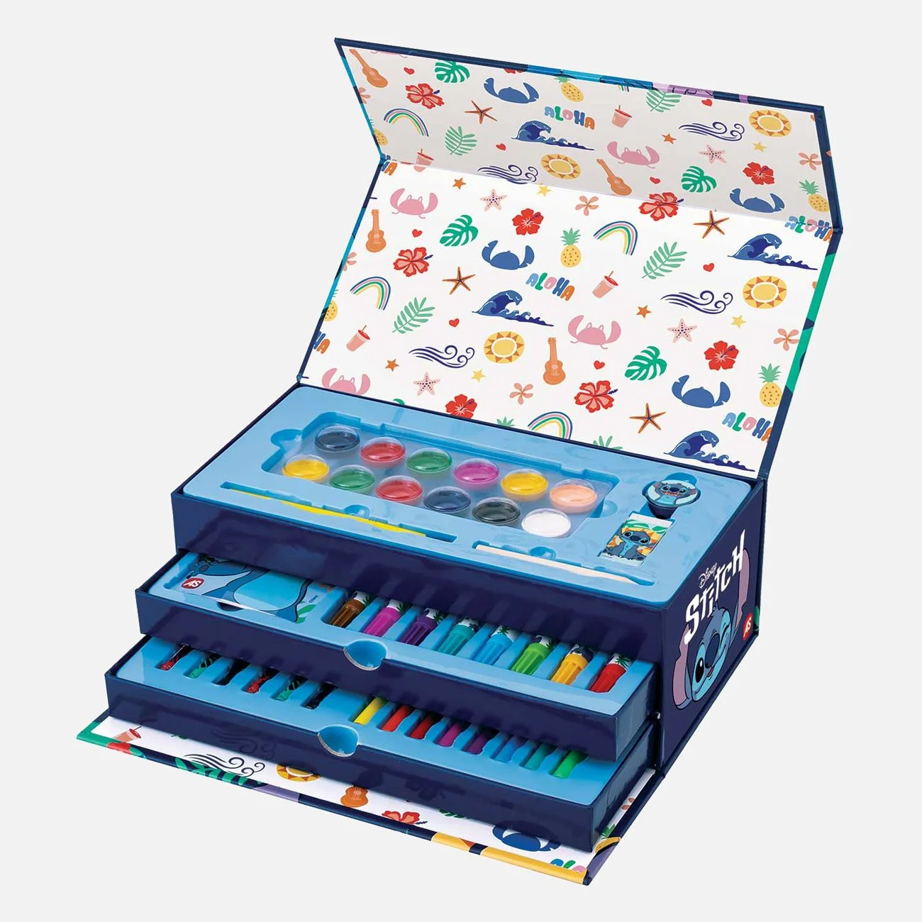 Set de Colorat in Valiza din Carton Disney Stitch - AS