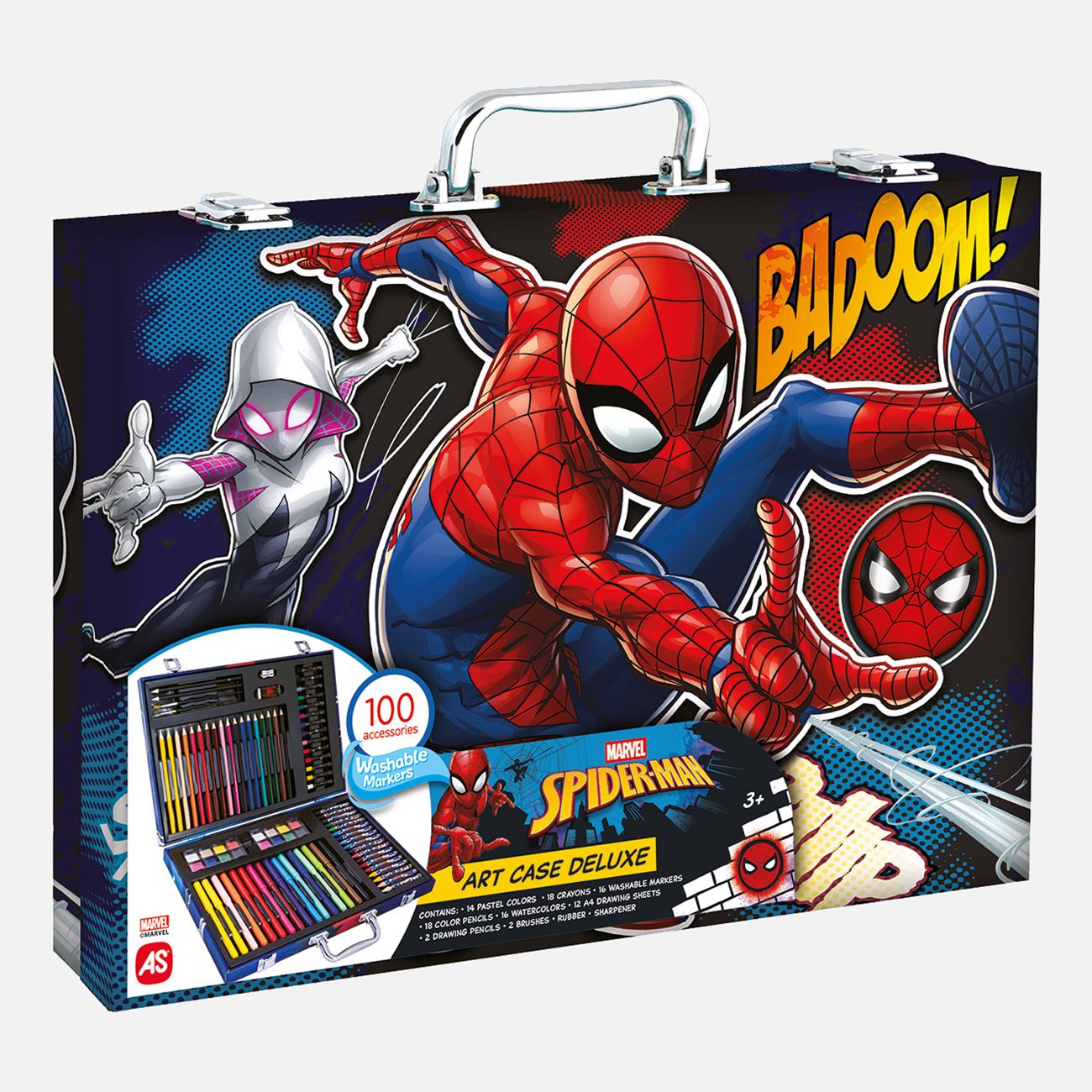 Trusa de Colorat Spiderman cu 100 Accesorii - AS