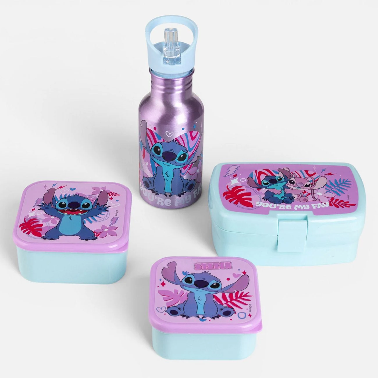 Set Sticla pentru Apa & Caserole pentru Alimente cu Model Stitch - 4buc