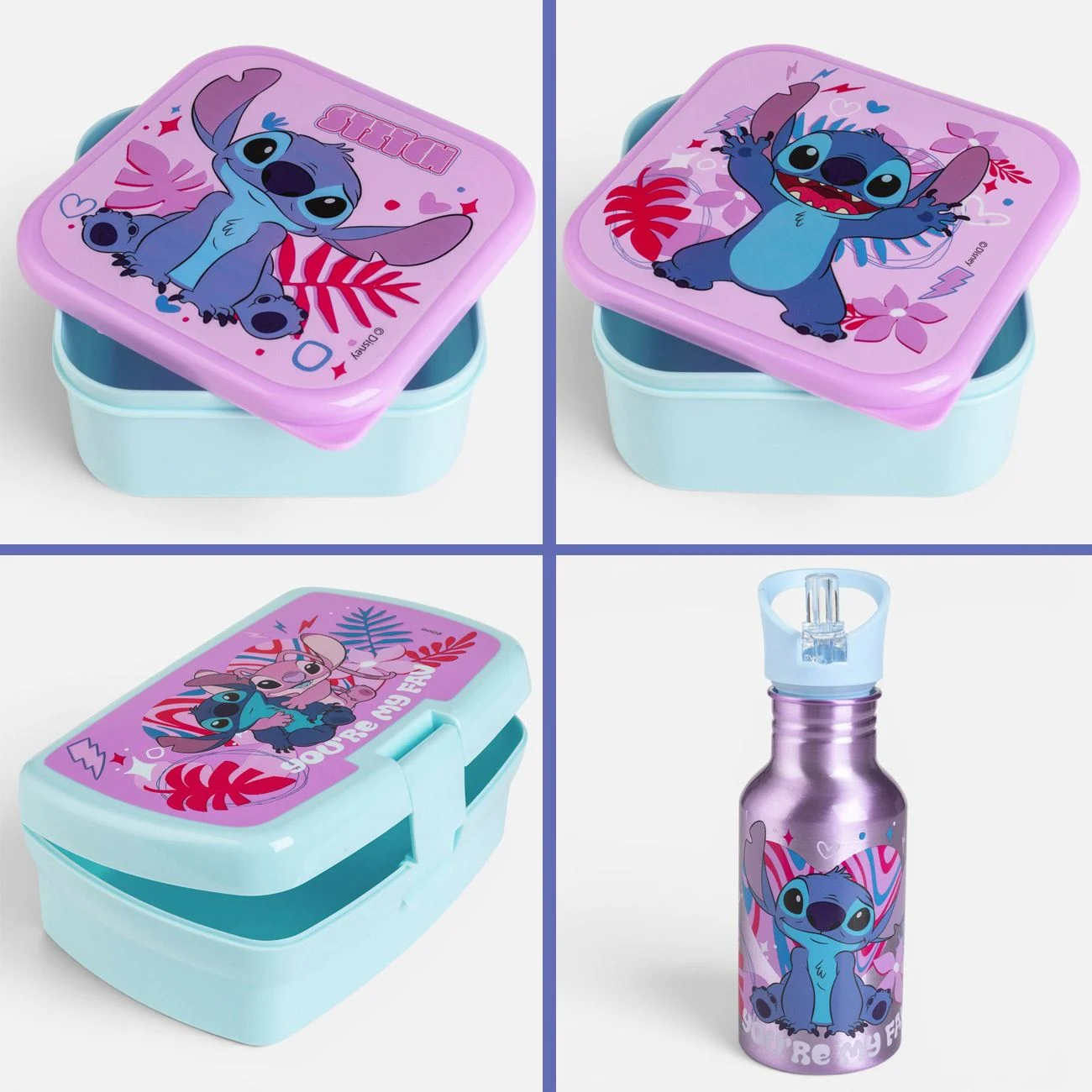 Set Sticla pentru Apa & Caserole pentru Alimente cu Model Stitch - 4buc - poza 5