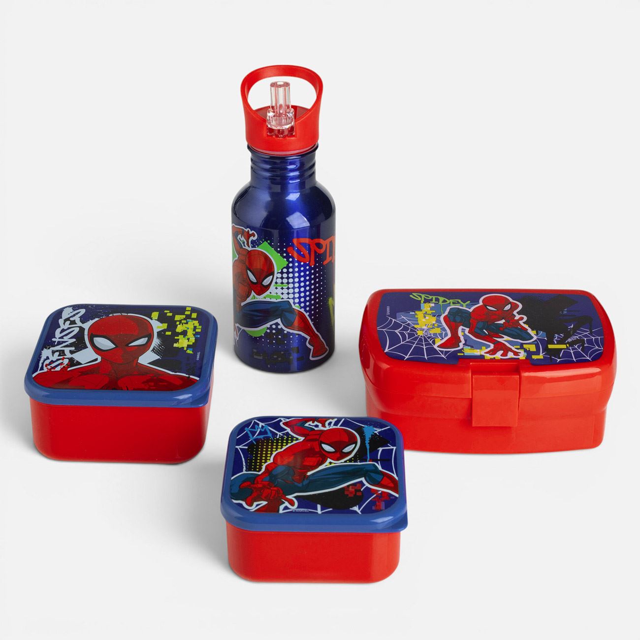Set Sticla Apa & Caserole Spiderman - 4 piese
