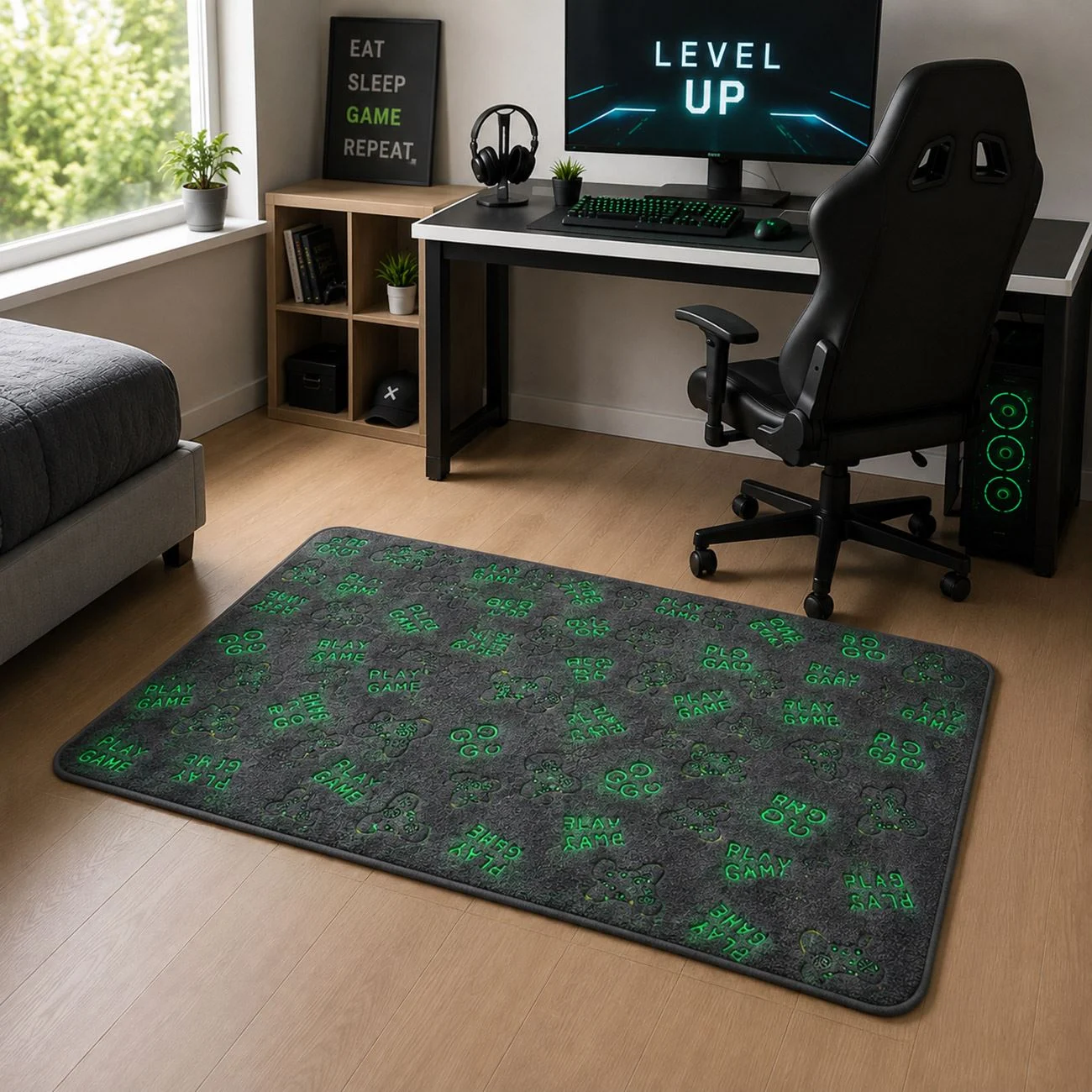 Covoras Decorativ Fosforescent Gaming 120x70cm