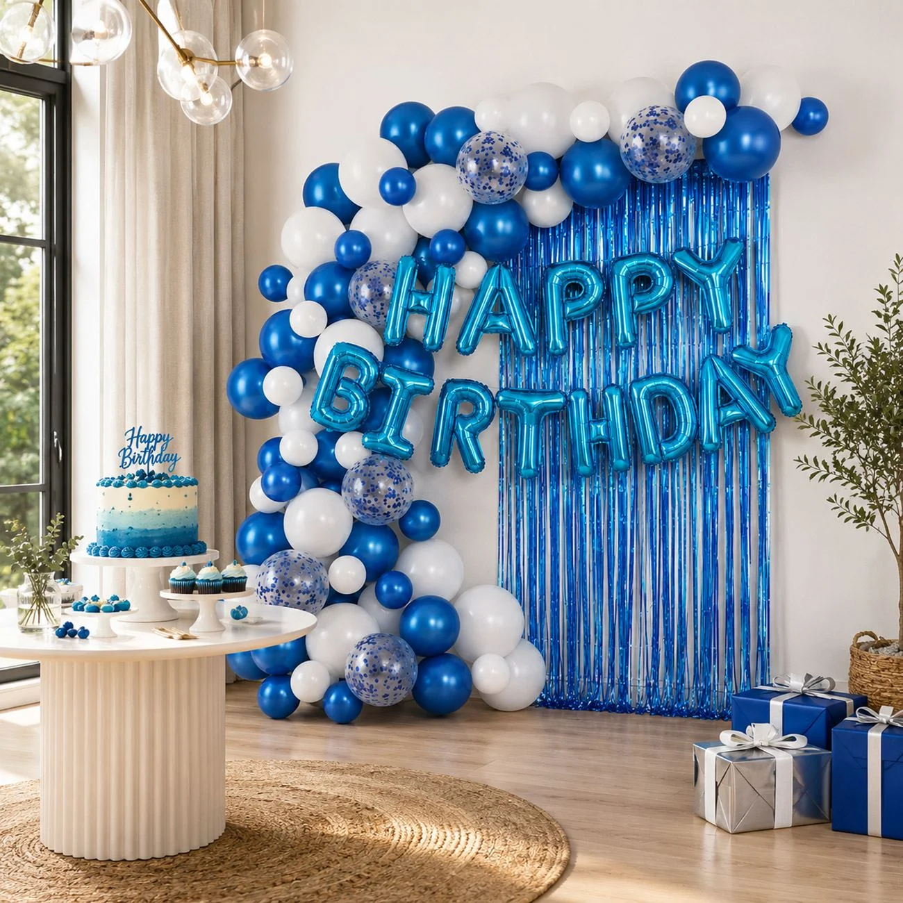 Set Decoratiuni pentru Petrecere Albastru Happy Birthday 73buc