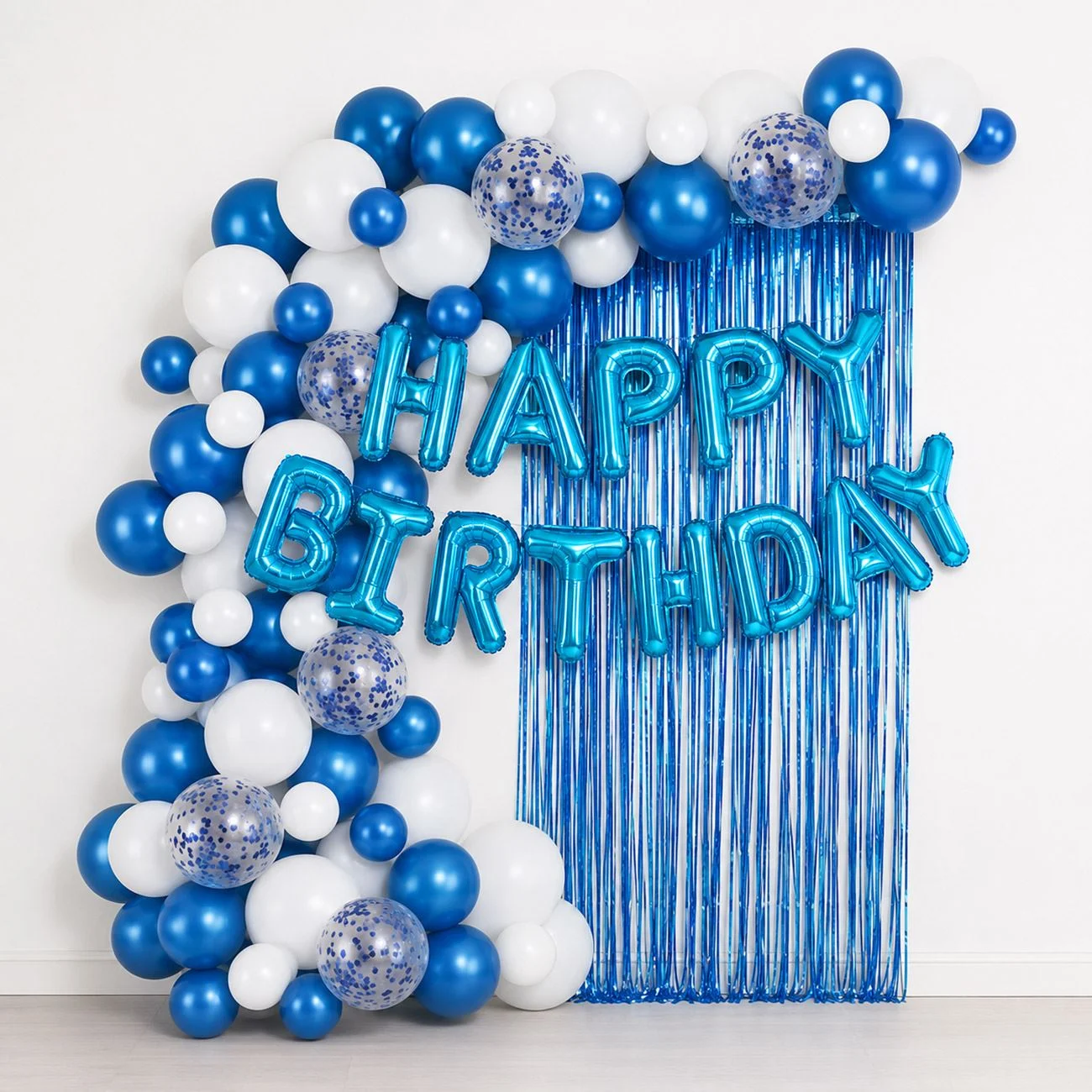 Set Decoratiuni pentru Petrecere Albastru Happy Birthday 73buc - poza 2