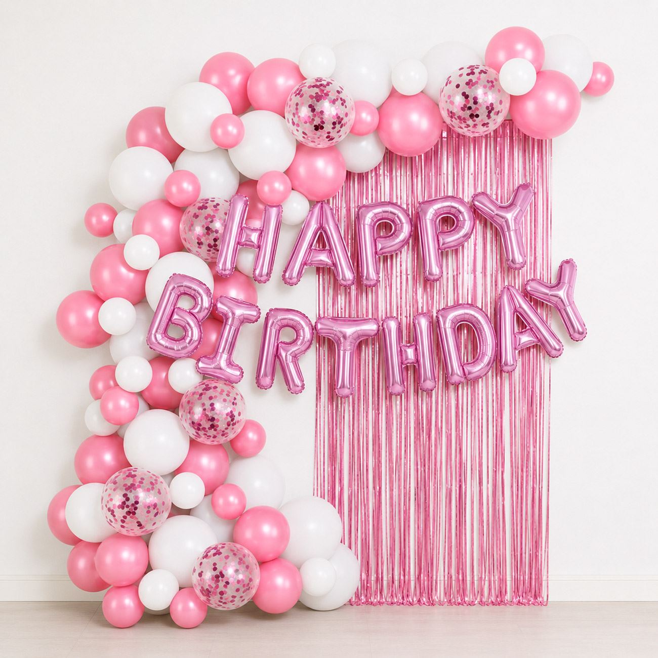 Set Decoratiuni pentru Petrecere Roz Happy Birthday 73buc - poza 2