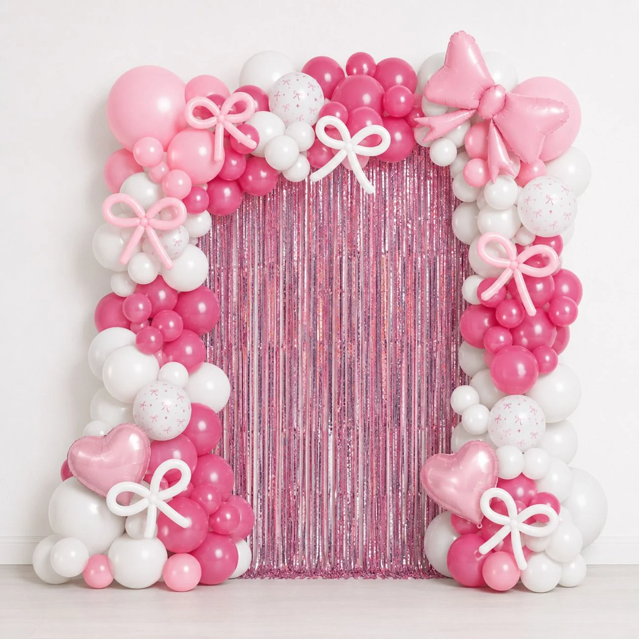 Set Decoratiuni pentru Petrecere Roz cu Fundite 150buc - poza 2