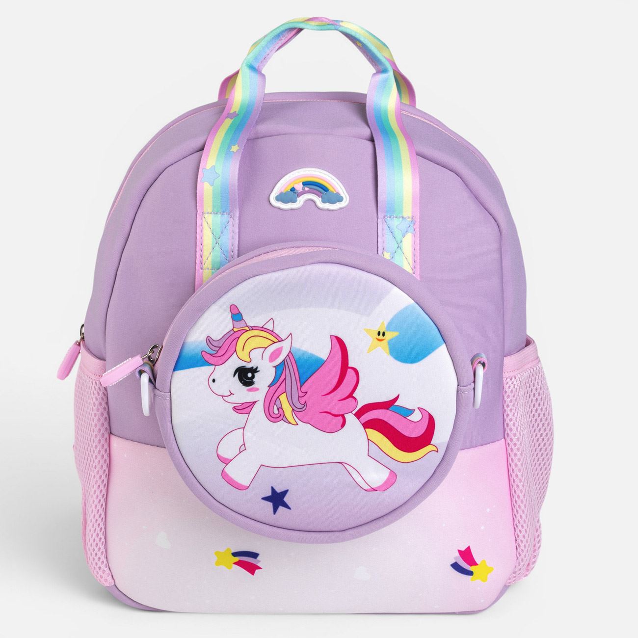 Rucsac din Neopren Lila Unicorn cu Gentuta pentru Copii
