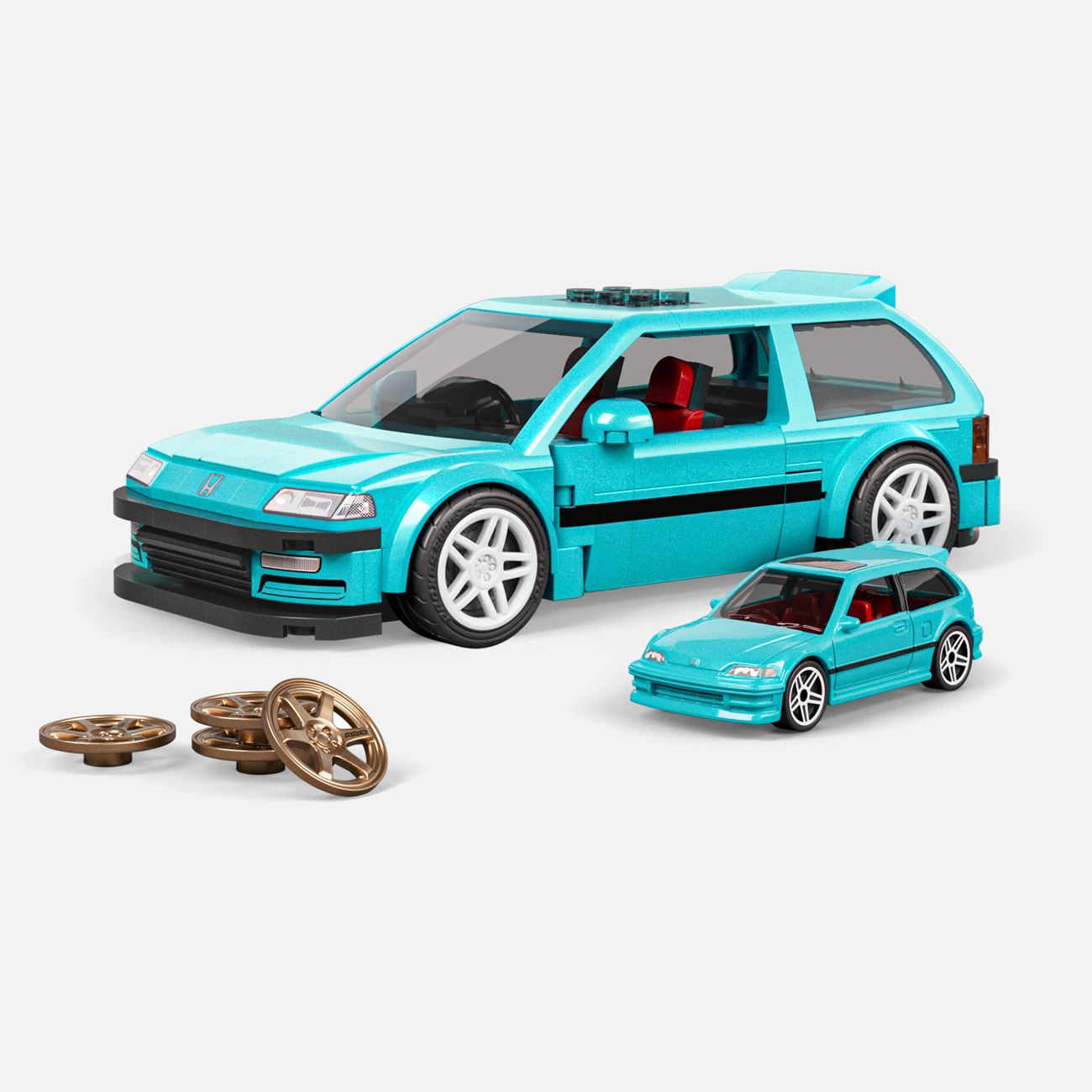 Masina Brick Shop Hot Wheels Speed Series Custom '90 Honda Civic - Mattel - poza 2