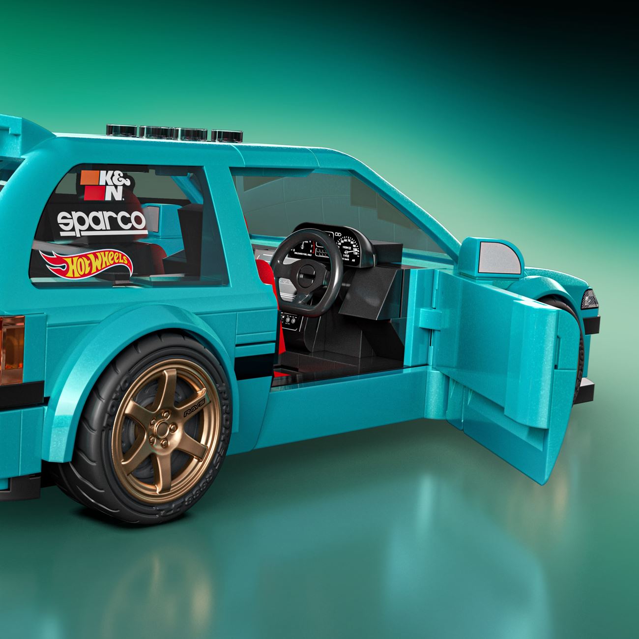 Masina Brick Shop Hot Wheels Speed Series Custom '90 Honda Civic - Mattel - poza 6