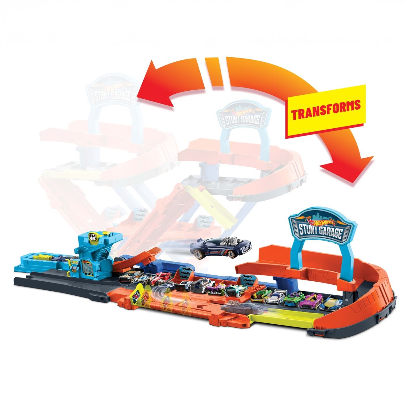 Hot Wheels City 2 in 1 Pista Garaj - Mattel - poza 2