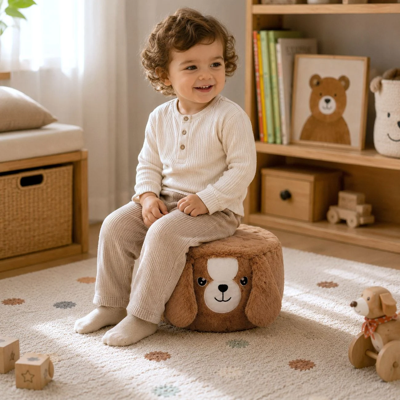 Puf pentru Copii Model Caine Maro Ø35x17cm - poza 2