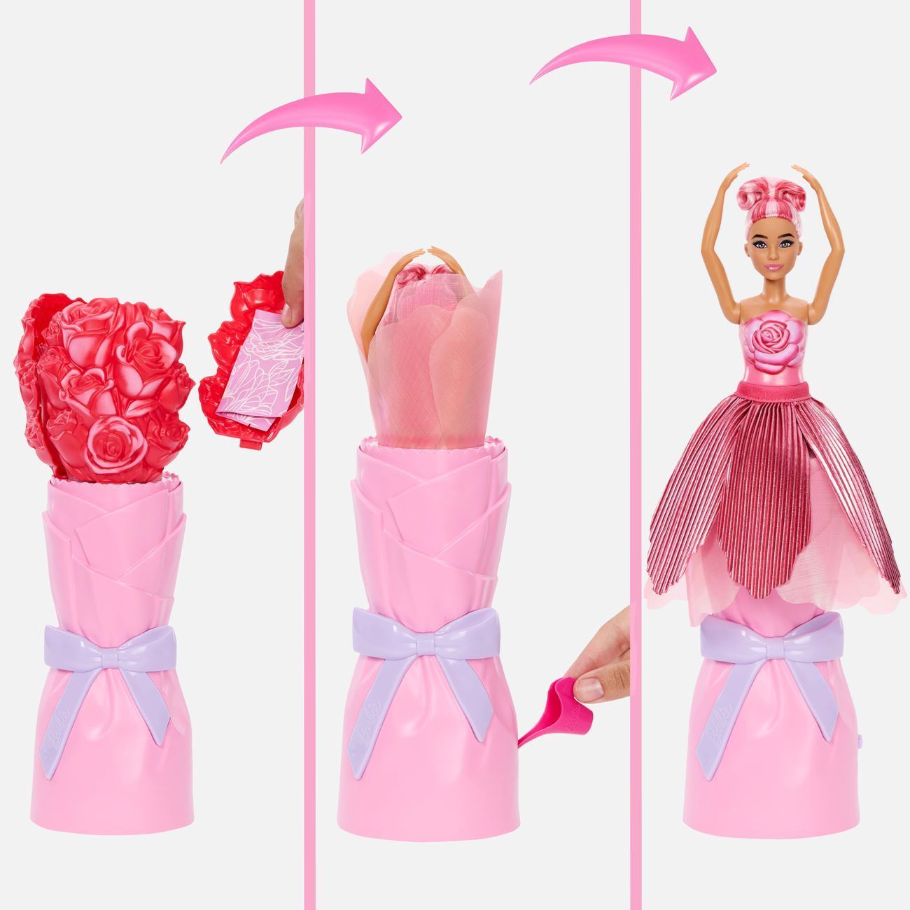Papusa Barbie Pop Reveal Trandafir Rosu - Mattel - poza 4