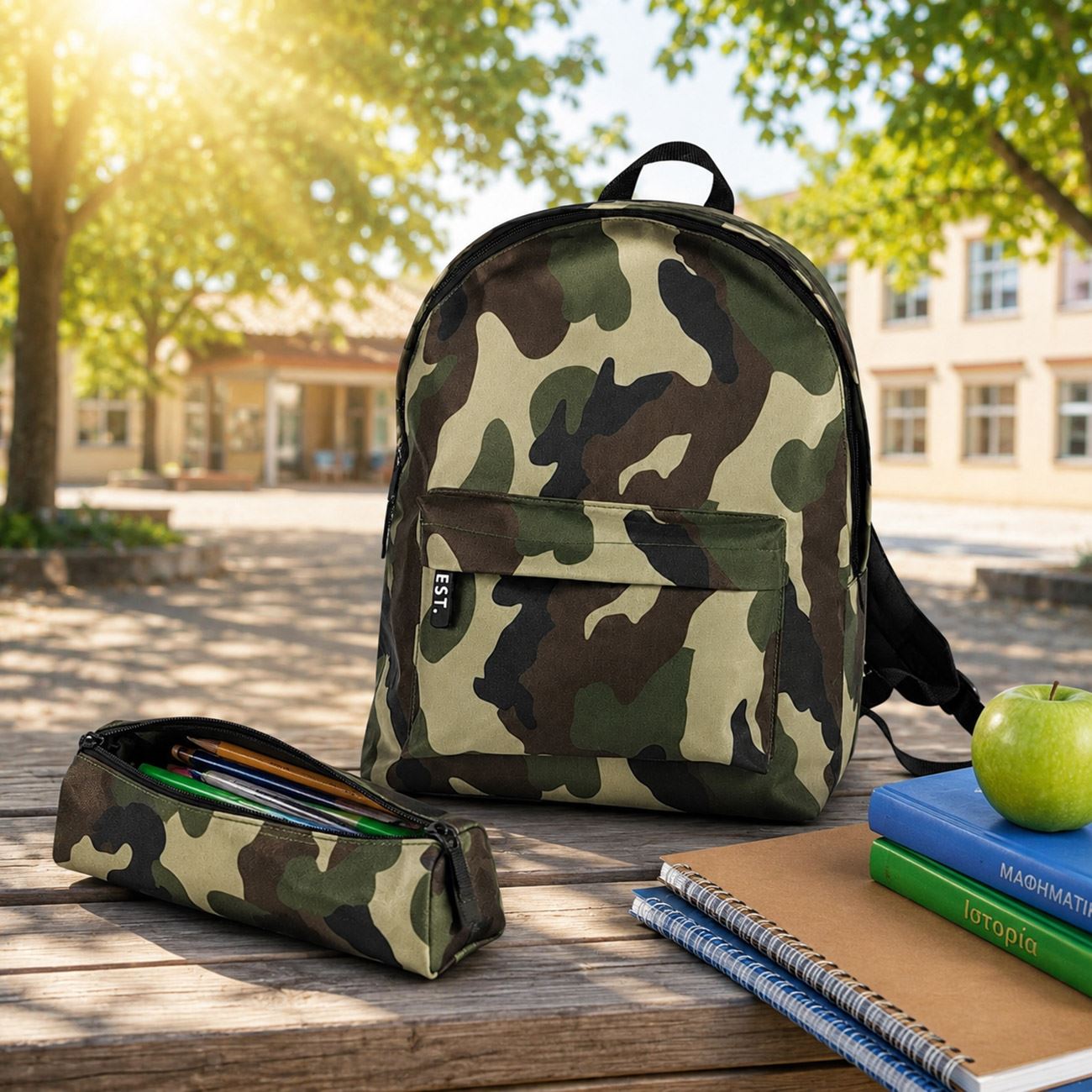 Ghiozdan Scolar Army cu Penar 31x13,5x42,5cm - poza 2