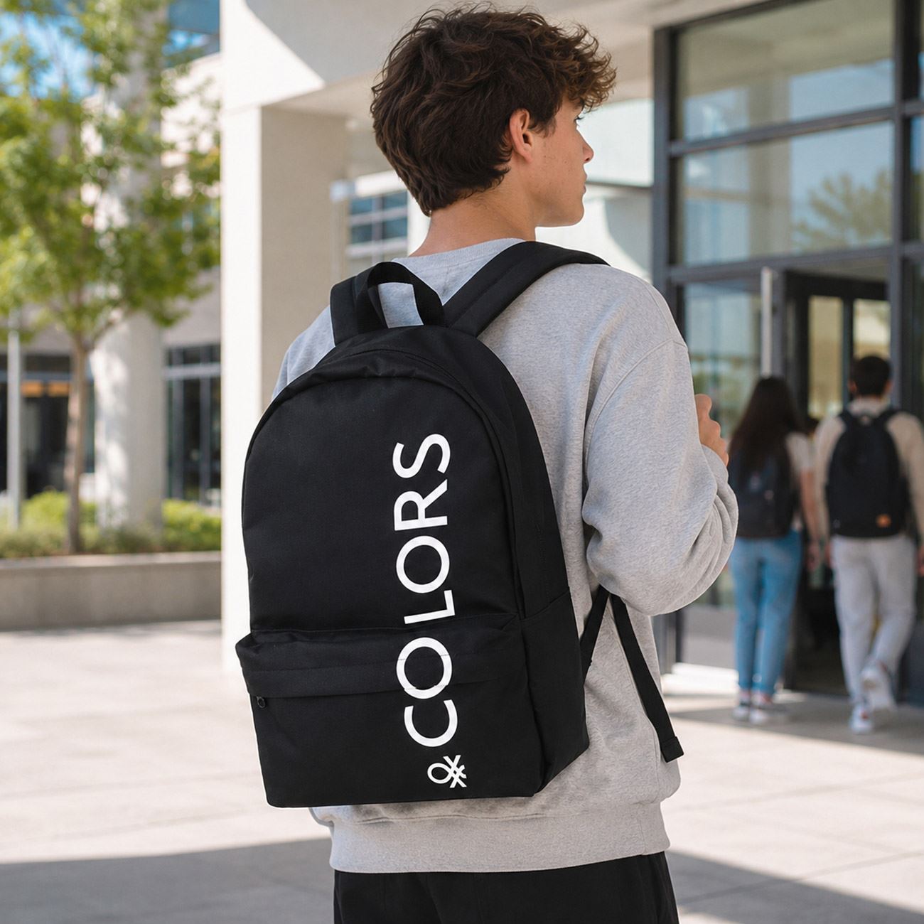 Ghiozdan Scolar Negru 28x13x43cm - Benetton - poza 2