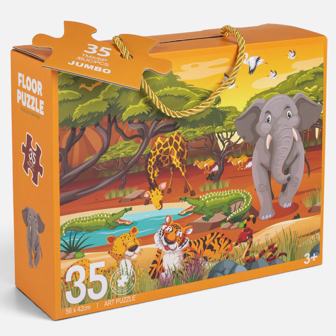 Puzzle de Podea Animale din Jungla (35 Piese Jumbo)