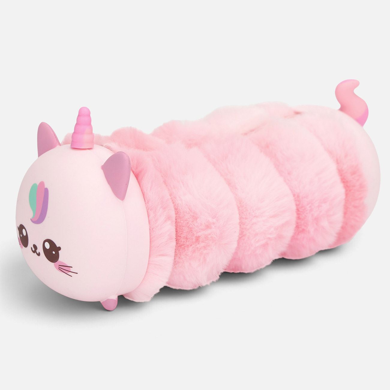 Penar Cilindric din Plus Roz Model Unicorn 20x7,5x7,5cm