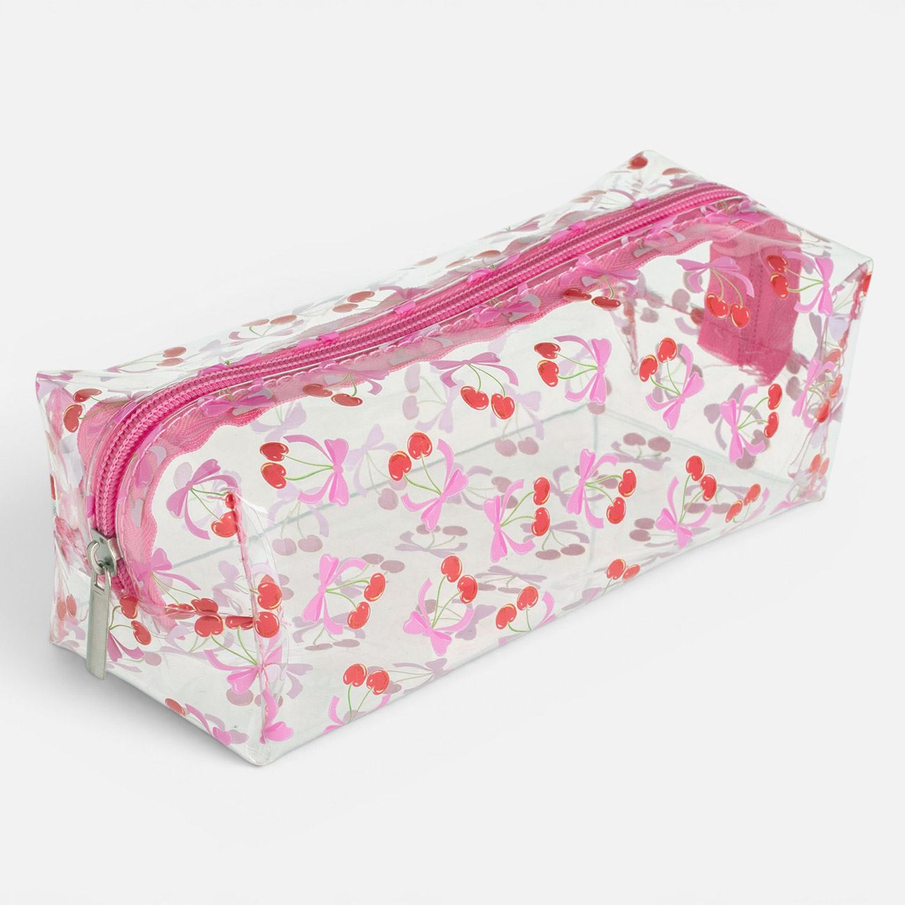 Penar Cilindric Transparent cu Cirese 21x8x8cm